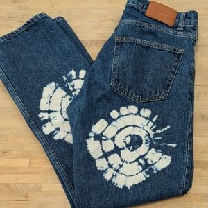Sandro Indigo Tie-Dye Straight Leg Jeans